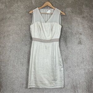 Donna Morgan Dress Womens 2 Linen Blend Sleeveless V Neck Lined Zip- 1165*